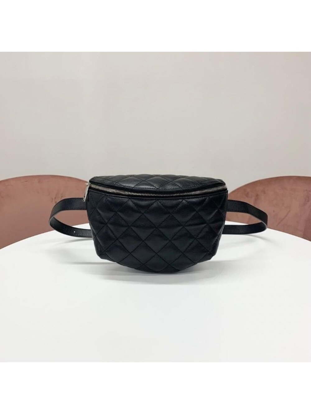 Chanel Uniform CC Logo Quilted Belt Bag Waist